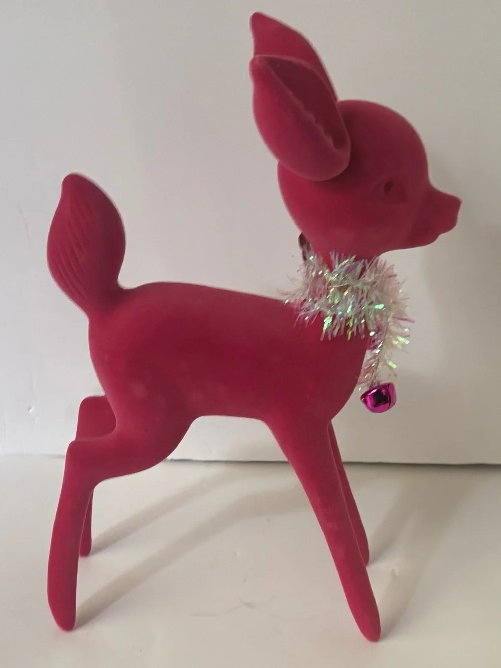 flocked large Christmas Reindeer tabletop decor NEW NWT